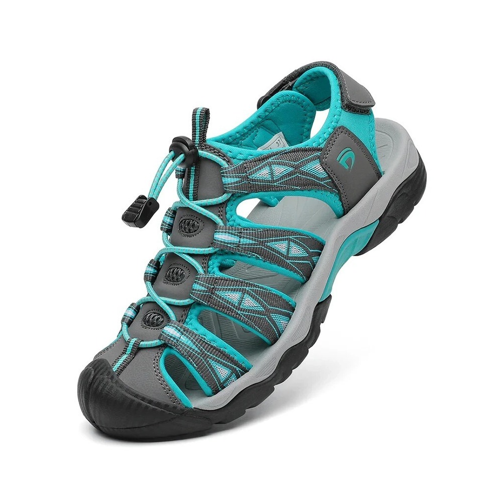Dannto Women's US 6 Sport Hiking Closed Toe Sandal Blue Gray Athletic Lightweigh